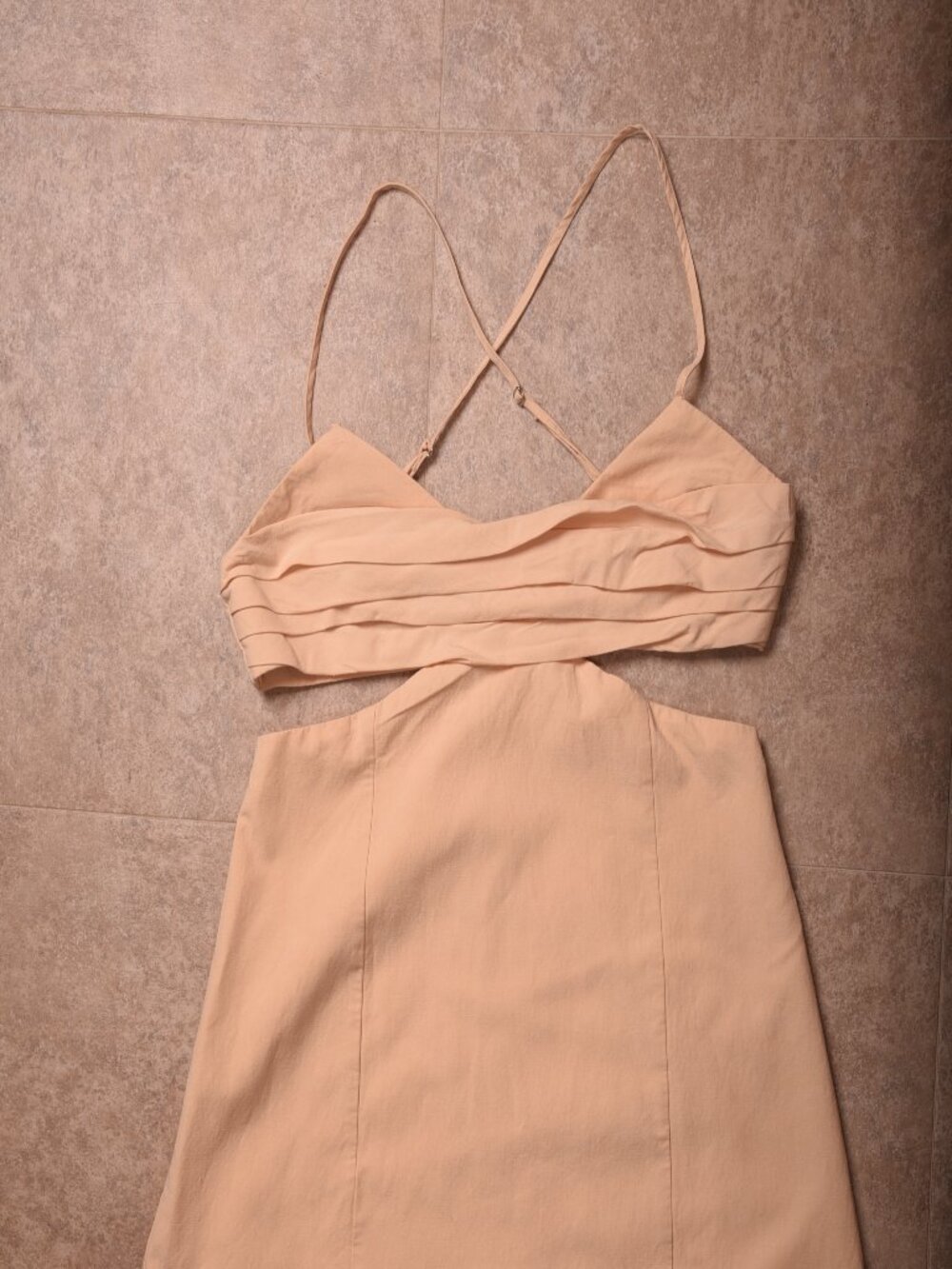 Zara Cutout Mini Dress Peach / Light Pink Summer Party